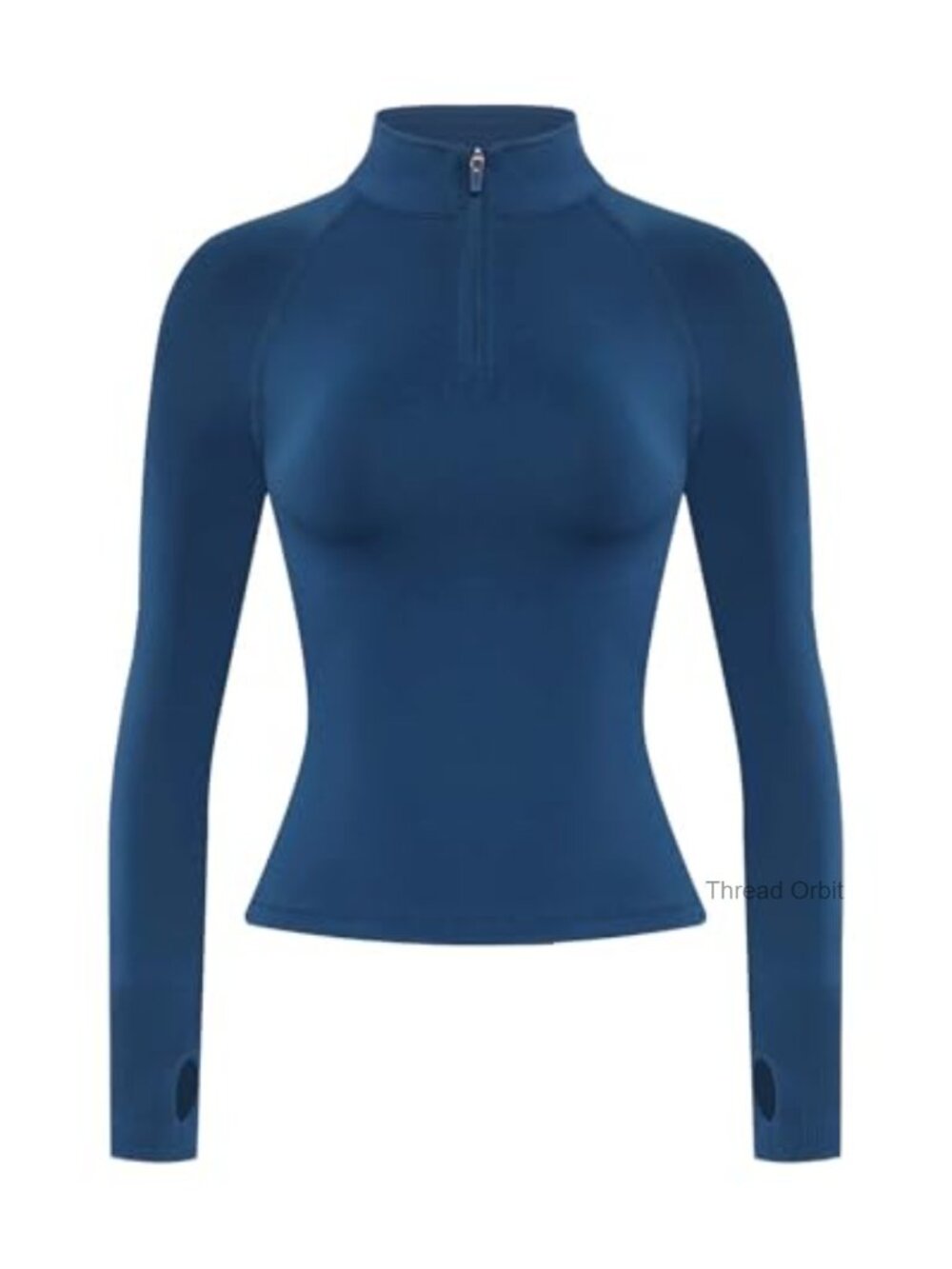 Quarter Zip Workout Top Long Sleeve Athletic Jacket Thumbholes
